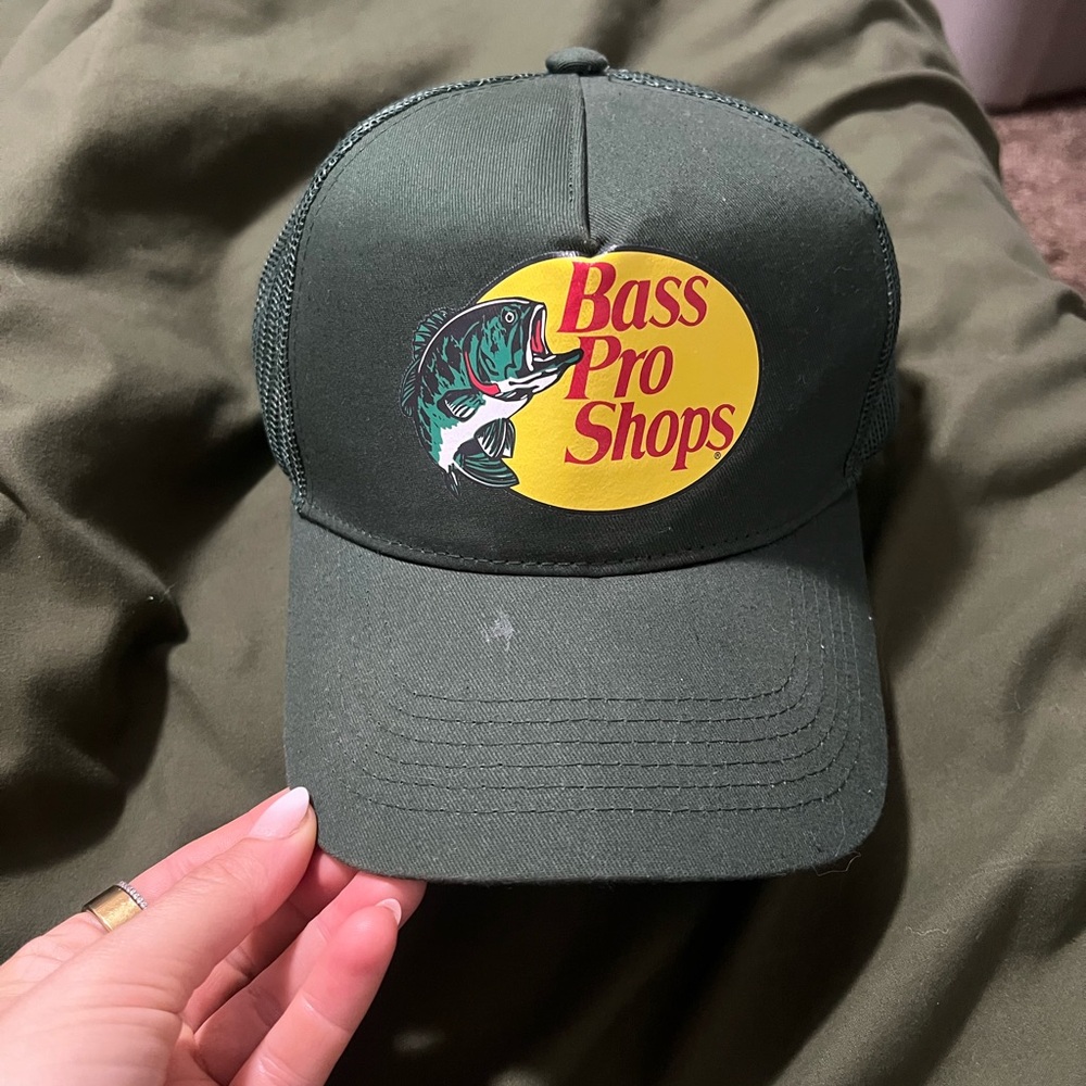 Bass Pro Shops Green Hat with Yellow Logo